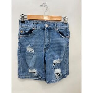 Gemma Rae Jean Shorts Bermuda Light Wash Distressed Ripped Denim Womens Size 1